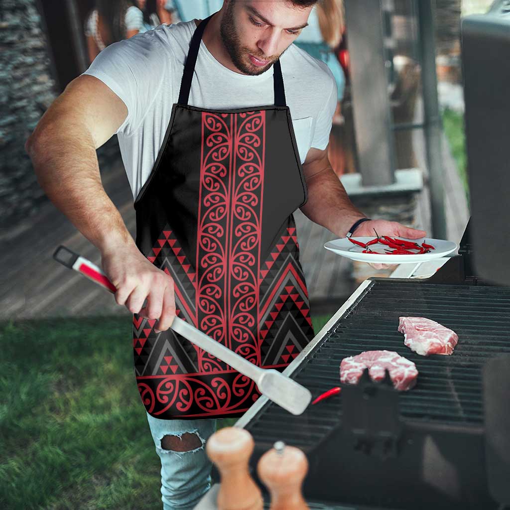 Red Aotearoa Mangopare Kowhaiwhai Niho Taniwha Apron Maori New Zealand - Polynesian Pride