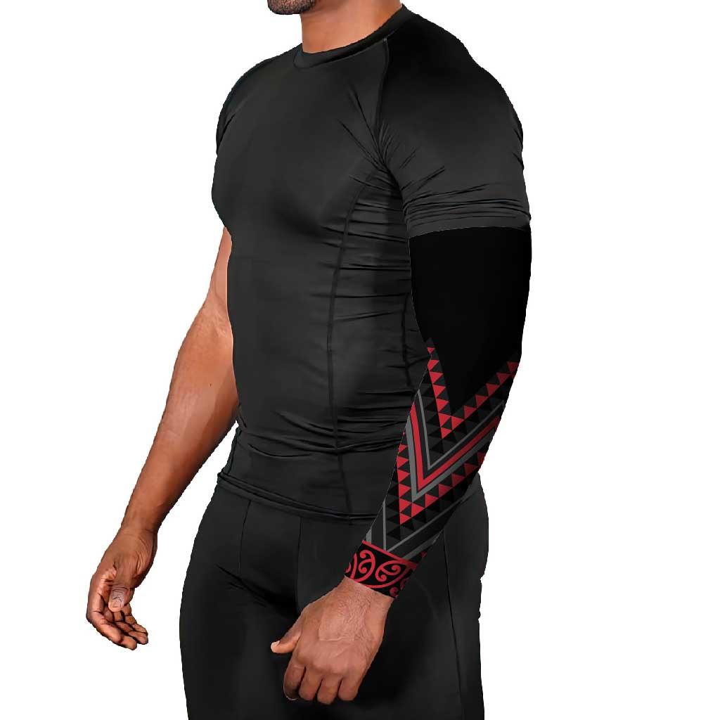 Red Aotearoa Mangopare Kowhaiwhai Niho Taniwha Arm Sleeves Maori New Zealand - Polynesian Pride