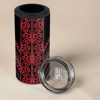 Red Aotearoa Mangopare Kowhaiwhai and Niho Taniwha 4 in 1 Can Cooler Tumbler Maori New Zealand LT14 - Polynesian Pride