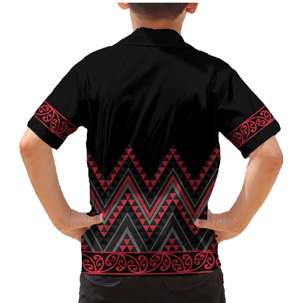 Red Aotearoa Mangopare Kowhaiwhai and Niho Taniwha Family Matching Mermaid Dress and Hawaiian Shirt Maori New Zealand LT14 - Polynesian Pride