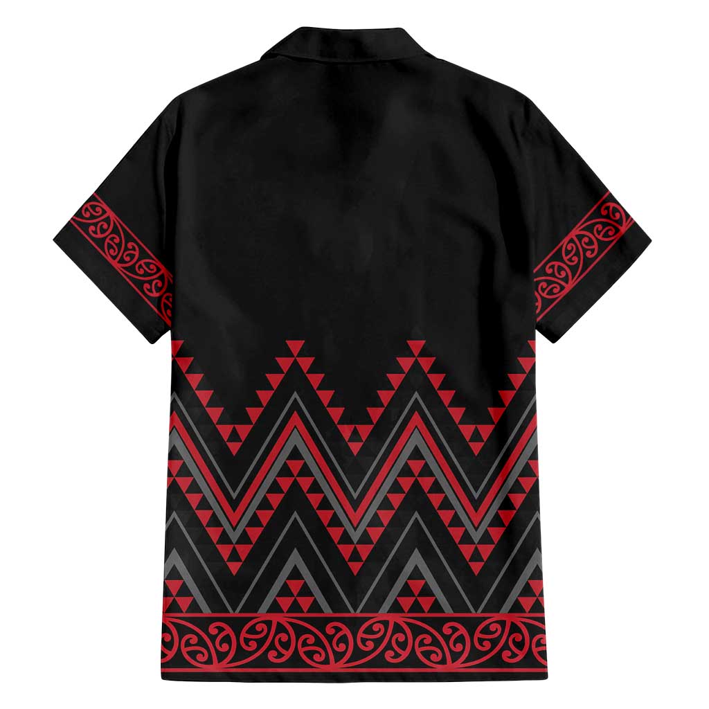 Red Aotearoa Mangopare Kowhaiwhai and Niho Taniwha Family Matching Summer Maxi Dress and Hawaiian Shirt Maori New Zealand LT14 - Polynesian Pride