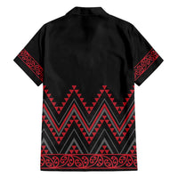 Red Aotearoa Mangopare Kowhaiwhai and Niho Taniwha Family Matching Summer Maxi Dress and Hawaiian Shirt Maori New Zealand LT14 - Polynesian Pride