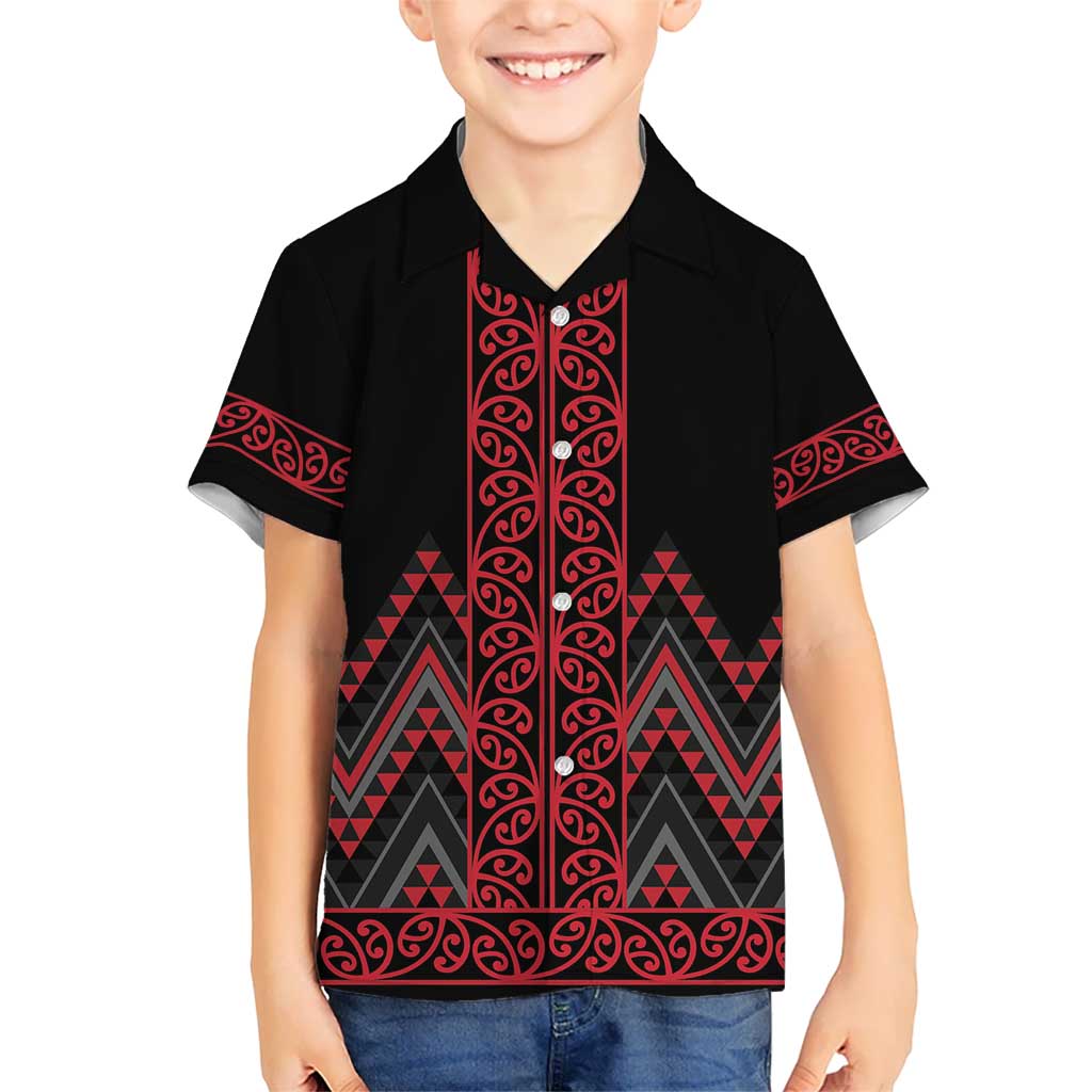 Red Aotearoa Mangopare Kowhaiwhai and Niho Taniwha Hawaiian Shirt Maori New Zealand LT14 - Polynesian Pride