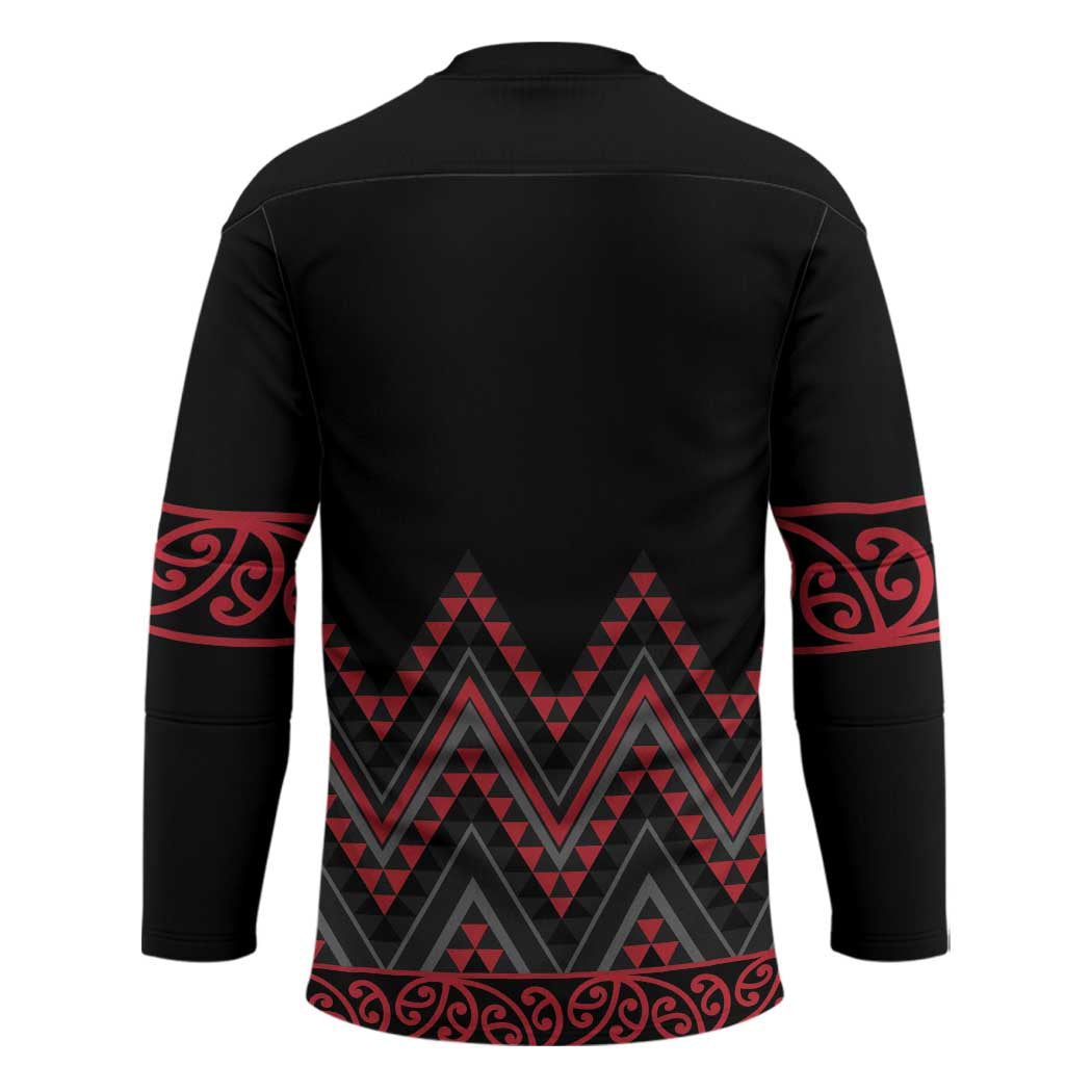 Red Aotearoa Mangopare Kowhaiwhai Niho Taniwha Hockey Jersey Maori New Zealand - Polynesian Pride