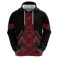Red Aotearoa Mangopare Kowhaiwhai and Niho Taniwha Hoodie Maori New Zealand LT14 - Polynesian Pride