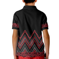 Red Aotearoa Mangopare Kowhaiwhai and Niho Taniwha Kid Polo Shirt Maori New Zealand LT14 - Polynesian Pride