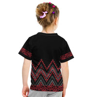Red Aotearoa Mangopare Kowhaiwhai and Niho Taniwha Kid T Shirt Maori New Zealand LT14 - Polynesian Pride