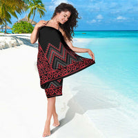 Red Aotearoa Mangopare Kowhaiwhai and Niho Taniwha Sarong Maori New Zealand