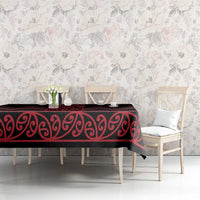 Red Aotearoa Mangopare Kowhaiwhai and Niho Taniwha Tablecloth Maori New Zealand