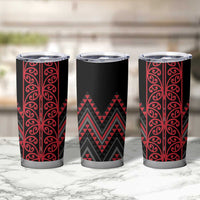 Red Aotearoa Mangopare Kowhaiwhai and Niho Taniwha Tumbler Cup Maori New Zealand LT14 - Polynesian Pride