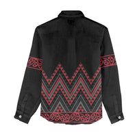 Red Aotearoa Mangopare Kowhaiwhai and Niho Taniwha Women Casual Shirt Maori New Zealand LT14 - Polynesian Pride