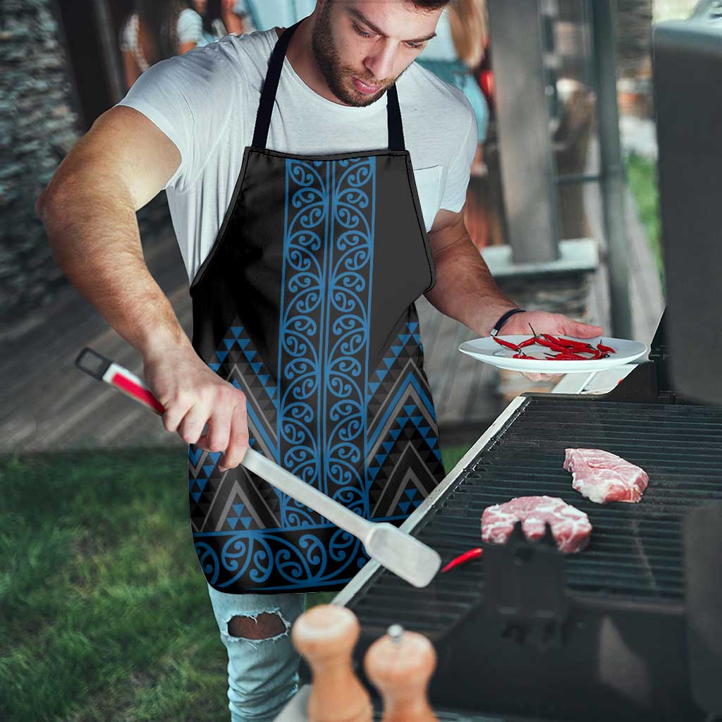 Blue Aotearoa Mangopare Kowhaiwhai Niho Taniwha Apron Maori New Zealand - Polynesian Pride