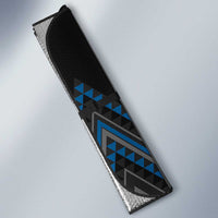 Blue Aotearoa Mangopare Kowhaiwhai Niho Taniwha Auto Sun Shade Maori New Zealand - Polynesian Pride