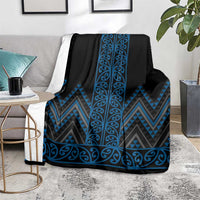 Blue Aotearoa Mangopare Kowhaiwhai and Niho Taniwha Blanket Maori New Zealand