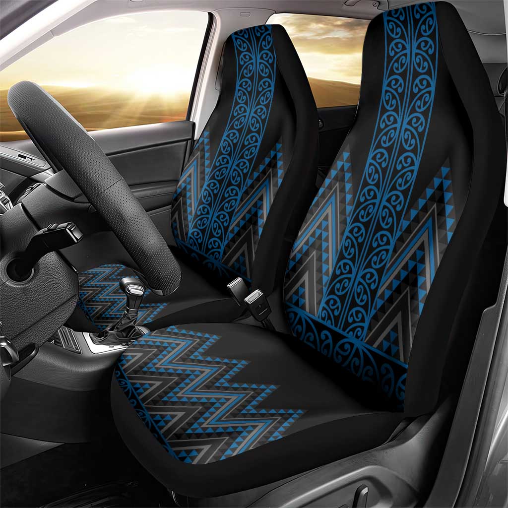 Blue Aotearoa Mangopare Kowhaiwhai and Niho Taniwha Car Seat Cover Maori New Zealand LT14 - Polynesian Pride