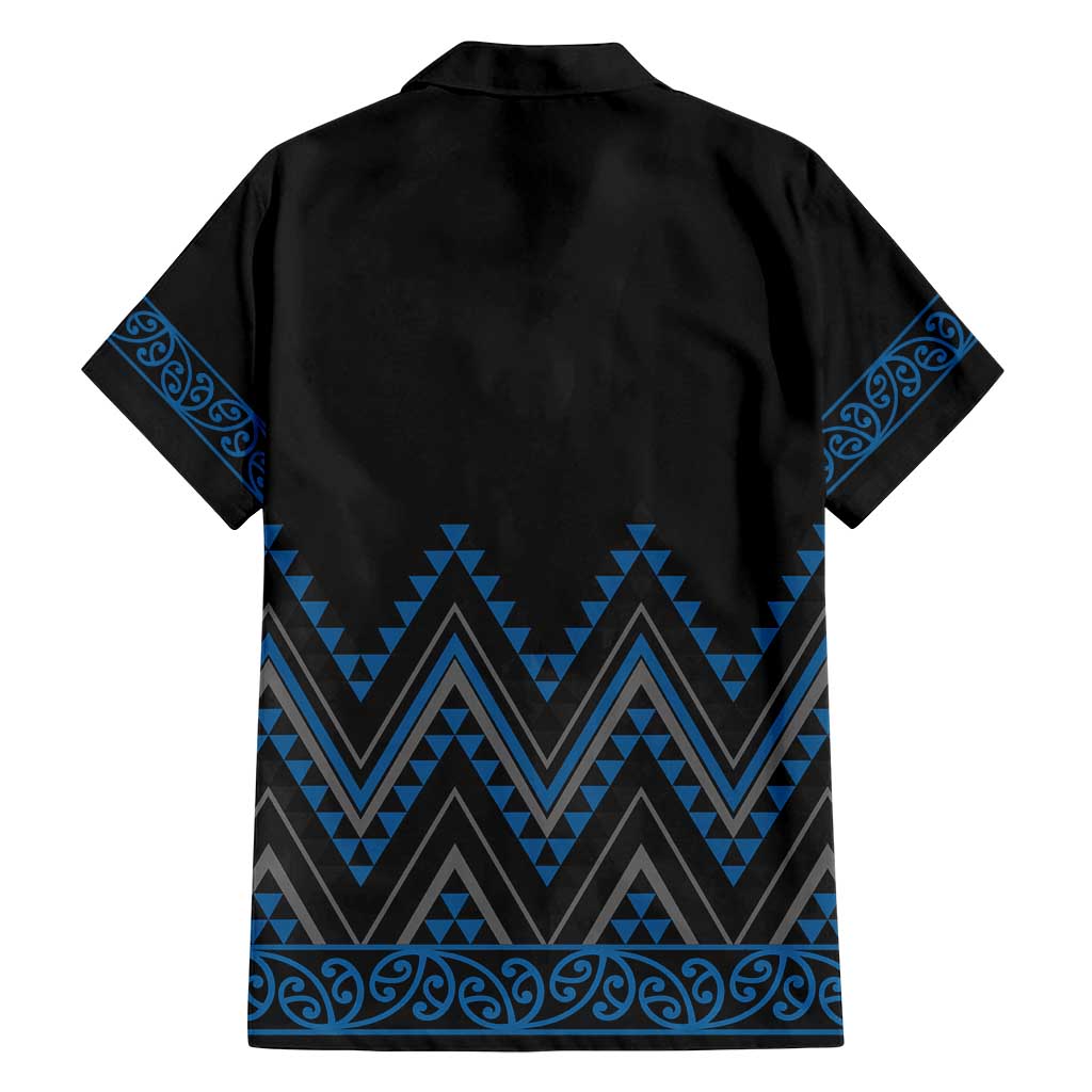 Blue Aotearoa Mangopare Kowhaiwhai and Niho Taniwha Family Matching Summer Maxi Dress and Hawaiian Shirt Maori New Zealand LT14 - Polynesian Pride