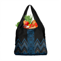 Blue Aotearoa Mangopare Kowhaiwhai and Niho Taniwha Grocery Bag Maori New Zealand