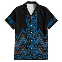 Blue Aotearoa Mangopare Kowhaiwhai and Niho Taniwha Hawaiian Shirt Maori New Zealand LT14 Blue - Polynesian Pride