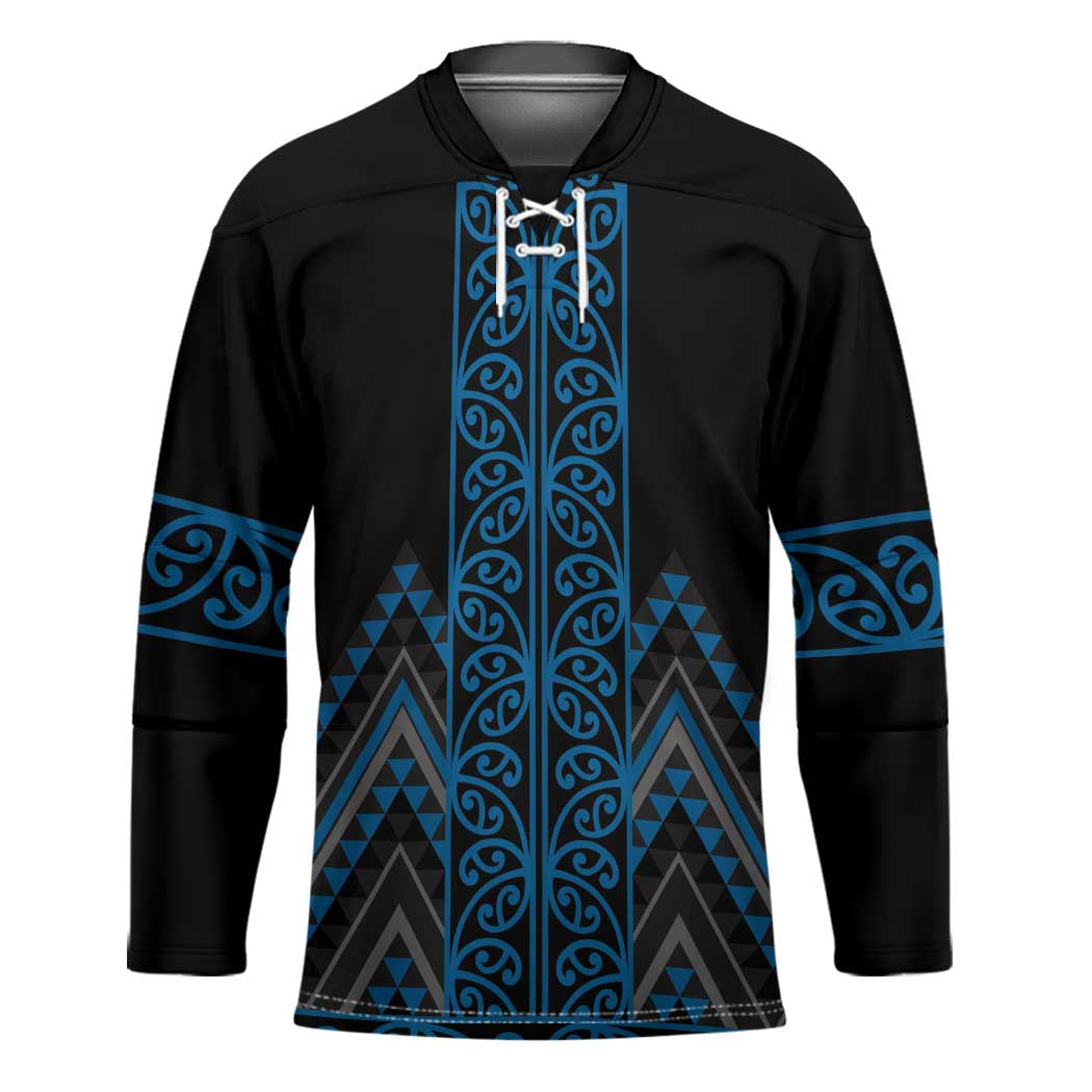 Blue Aotearoa Mangopare Kowhaiwhai Niho Taniwha Hockey Jersey Maori New Zealand - Polynesian Pride