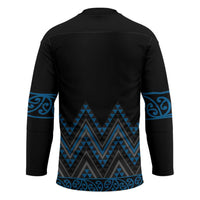 Blue Aotearoa Mangopare Kowhaiwhai Niho Taniwha Hockey Jersey Maori New Zealand - Polynesian Pride