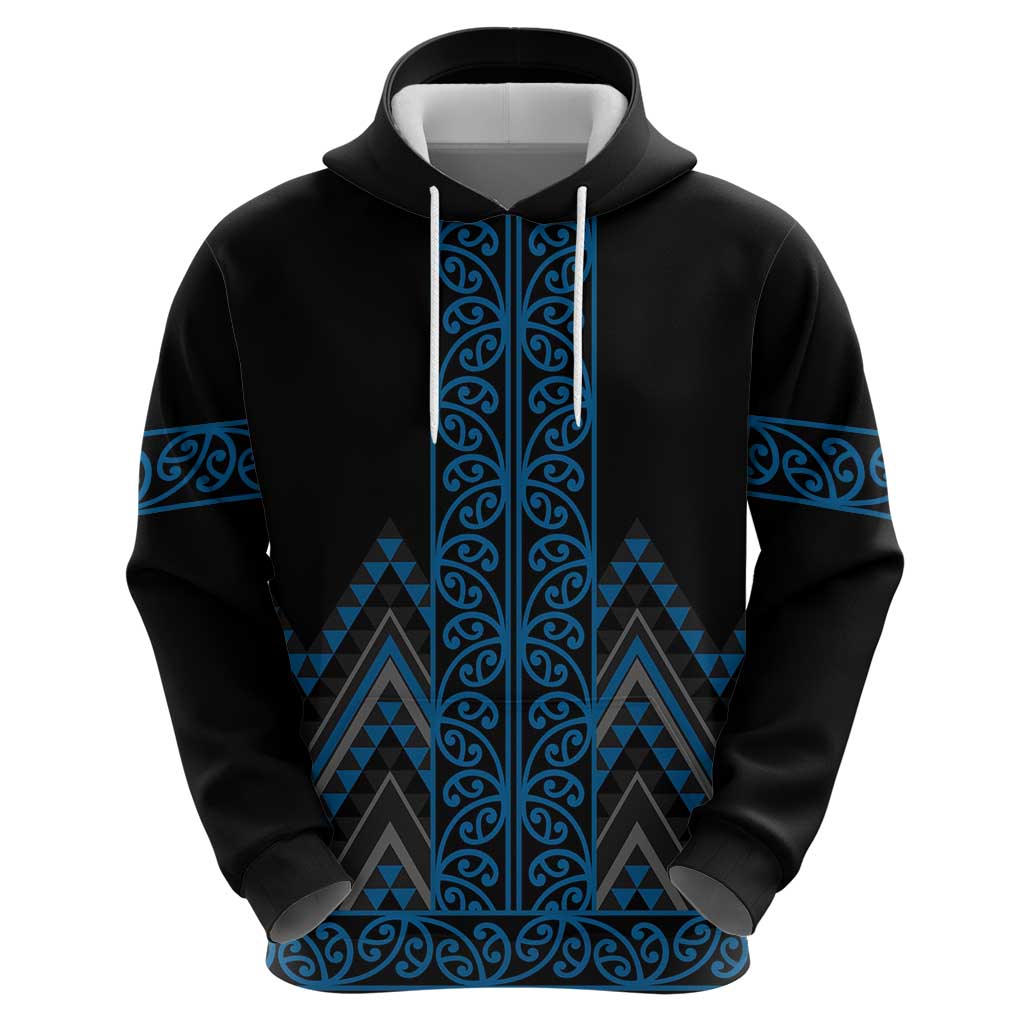 Blue Aotearoa Mangopare Kowhaiwhai and Niho Taniwha Hoodie Maori New Zealand LT14 - Polynesian Pride