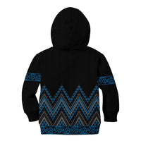 Blue Aotearoa Mangopare Kowhaiwhai and Niho Taniwha Kid Hoodie Maori New Zealand LT14 - Polynesian Pride