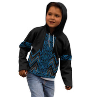 Blue Aotearoa Mangopare Kowhaiwhai and Niho Taniwha Kid Hoodie Maori New Zealand LT14 - Polynesian Pride