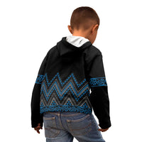Blue Aotearoa Mangopare Kowhaiwhai and Niho Taniwha Kid Hoodie Maori New Zealand LT14 - Polynesian Pride