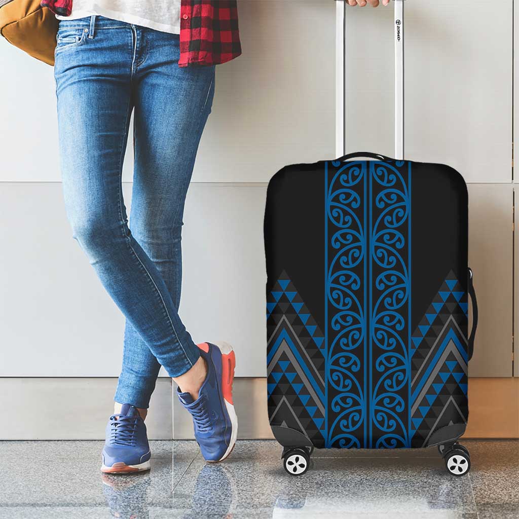 Blue Aotearoa Mangopare Kowhaiwhai and Niho Taniwha Luggage Cover Maori New Zealand LT14 - Polynesian Pride