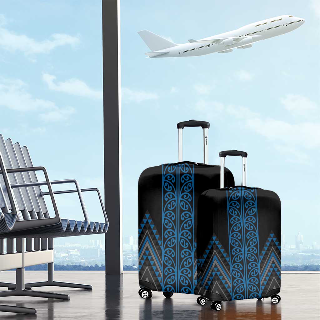 Blue Aotearoa Mangopare Kowhaiwhai and Niho Taniwha Luggage Cover Maori New Zealand LT14 - Polynesian Pride