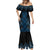 Blue Aotearoa Mangopare Kowhaiwhai and Niho Taniwha Mermaid Dress Maori New Zealand