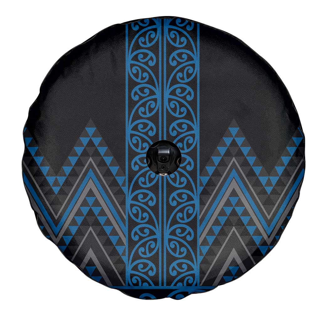 Blue Aotearoa Mangopare Kowhaiwhai and Niho Taniwha Spare Tire Cover Maori New Zealand LT14 - Polynesian Pride