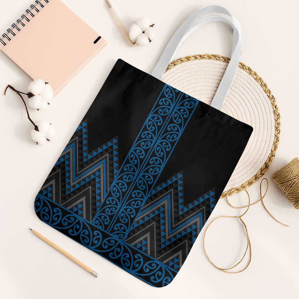 Blue Aotearoa Mangopare Kowhaiwhai Niho Taniwha Tote Bag Maori New Zealand - Polynesian Pride