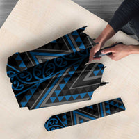 Blue Aotearoa Mangopare Kowhaiwhai Niho Taniwha Umbrella Maori New Zealand - Polynesian Pride