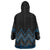 Blue Aotearoa Mangopare Kowhaiwhai and Niho Taniwha Wearable Blanket Hoodie Maori New Zealand