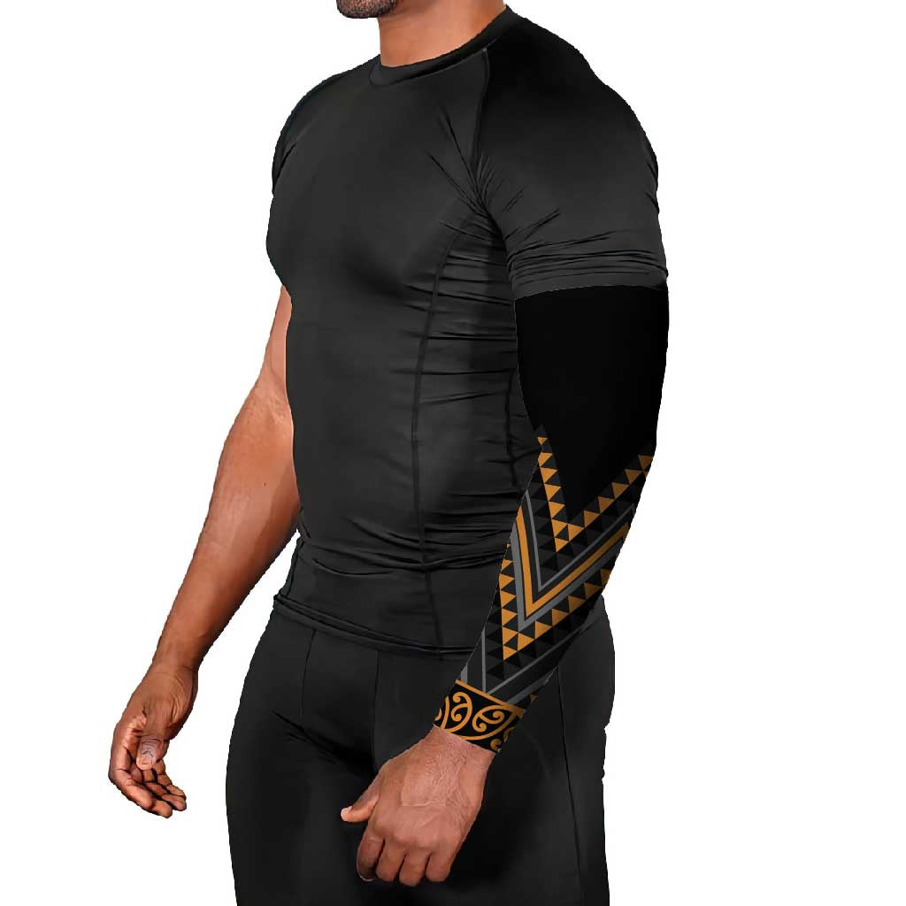 Gold Aotearoa Mangopare Kowhaiwhai Niho Taniwha Arm Sleeves Maori New Zealand - Polynesian Pride