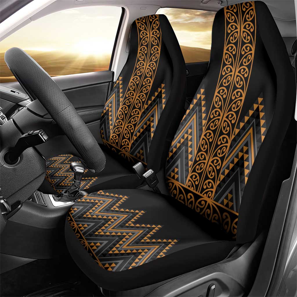 Gold Aotearoa Mangopare Kowhaiwhai and Niho Taniwha Car Seat Cover Maori New Zealand LT14 - Polynesian Pride