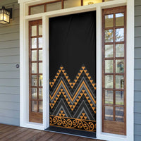 Gold Aotearoa Mangopare Kowhaiwhai Niho Taniwha Door Cover Maori New Zealand LT14 - Polynesian Pride
