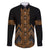 Gold Aotearoa Mangopare Kowhaiwhai and Niho Taniwha Family Matching Short Sleeve Bodycon Dress and Hawaiian Shirt Maori New Zealand