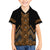 Gold Aotearoa Mangopare Kowhaiwhai and Niho Taniwha Family Matching Short Sleeve Bodycon Dress and Hawaiian Shirt Maori New Zealand