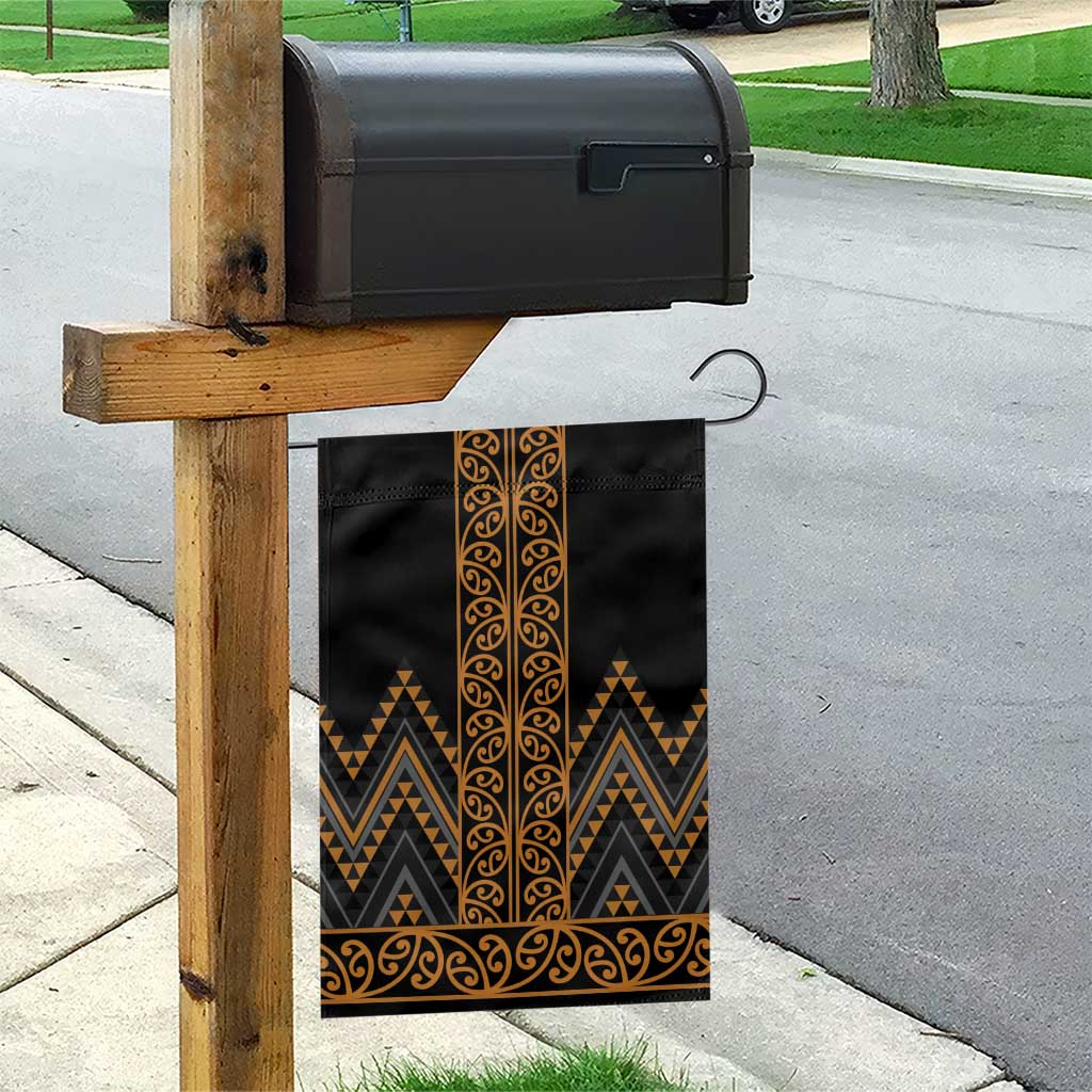 Gold Aotearoa Mangopare Kowhaiwhai and Niho Taniwha Garden Flag Maori New Zealand LT14 - Polynesian Pride