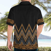 Gold Aotearoa Mangopare Kowhaiwhai and Niho Taniwha Hawaiian Shirt Maori New Zealand LT14 - Polynesian Pride