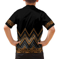 Gold Aotearoa Mangopare Kowhaiwhai and Niho Taniwha Hawaiian Shirt Maori New Zealand LT14 - Polynesian Pride