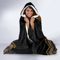 Gold Aotearoa Mangopare Kowhaiwhai and Niho Taniwha Hooded Blanket Maori New Zealand LT14 - Polynesian Pride