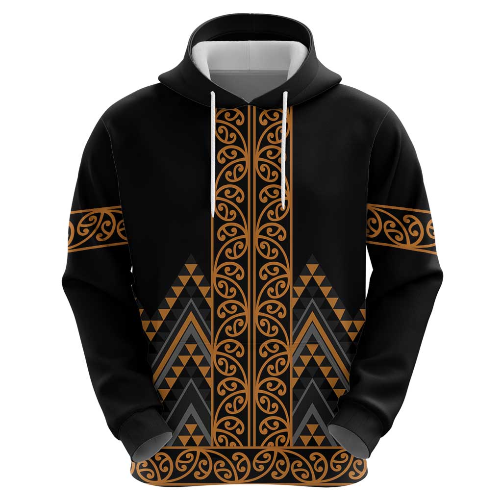 Gold Aotearoa Mangopare Kowhaiwhai and Niho Taniwha Hoodie Maori New Zealand LT14 - Polynesian Pride