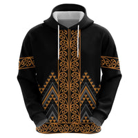 Gold Aotearoa Mangopare Kowhaiwhai and Niho Taniwha Hoodie Maori New Zealand LT14 - Polynesian Pride