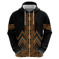 Gold Aotearoa Mangopare Kowhaiwhai and Niho Taniwha Hoodie Maori New Zealand LT14 - Polynesian Pride