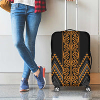 Gold Aotearoa Mangopare Kowhaiwhai and Niho Taniwha Luggage Cover Maori New Zealand LT14 - Polynesian Pride