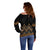 Gold Aotearoa Mangopare Kowhaiwhai and Niho Taniwha Off Shoulder Sweater Maori New Zealand