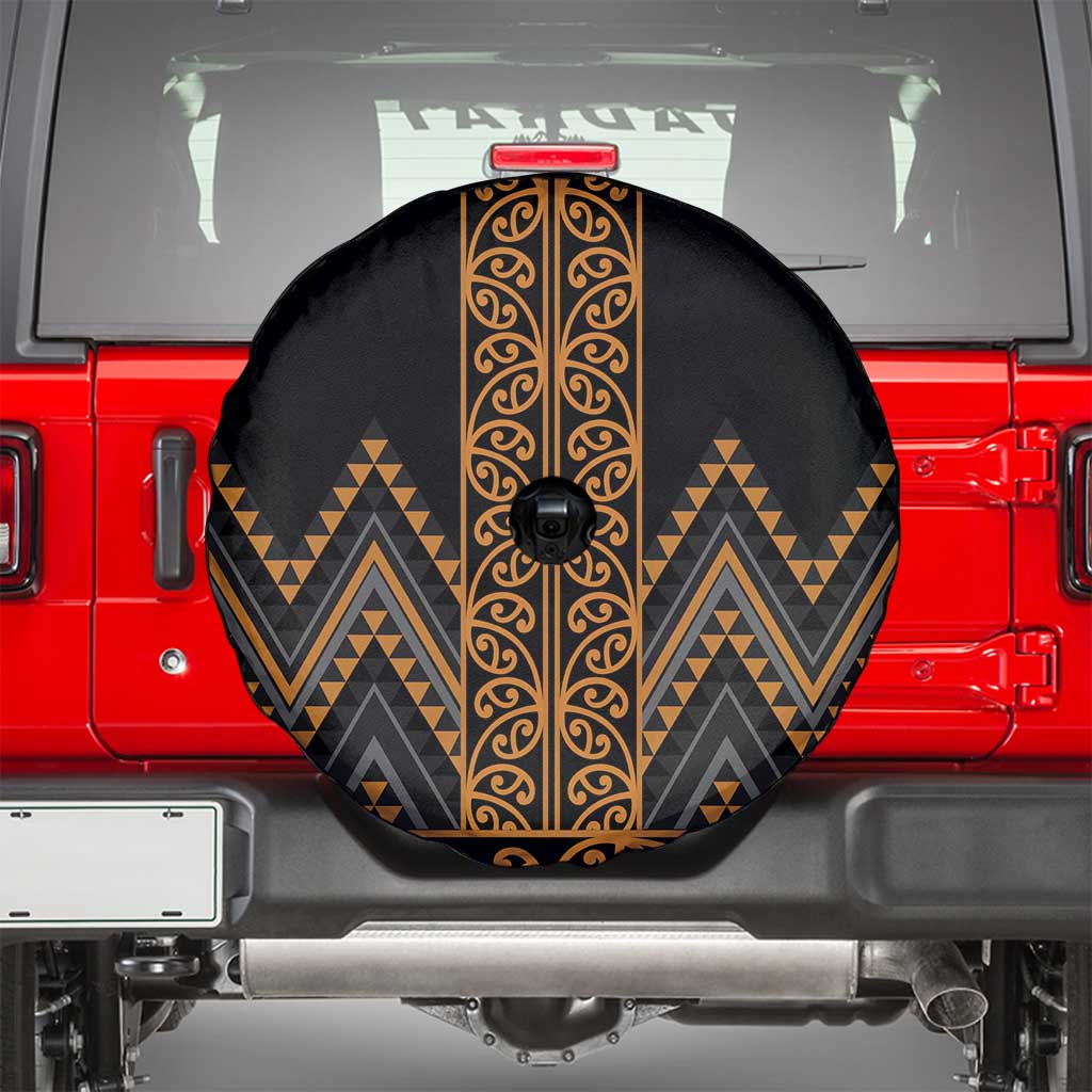 Gold Aotearoa Mangopare Kowhaiwhai and Niho Taniwha Spare Tire Cover Maori New Zealand LT14 - Polynesian Pride